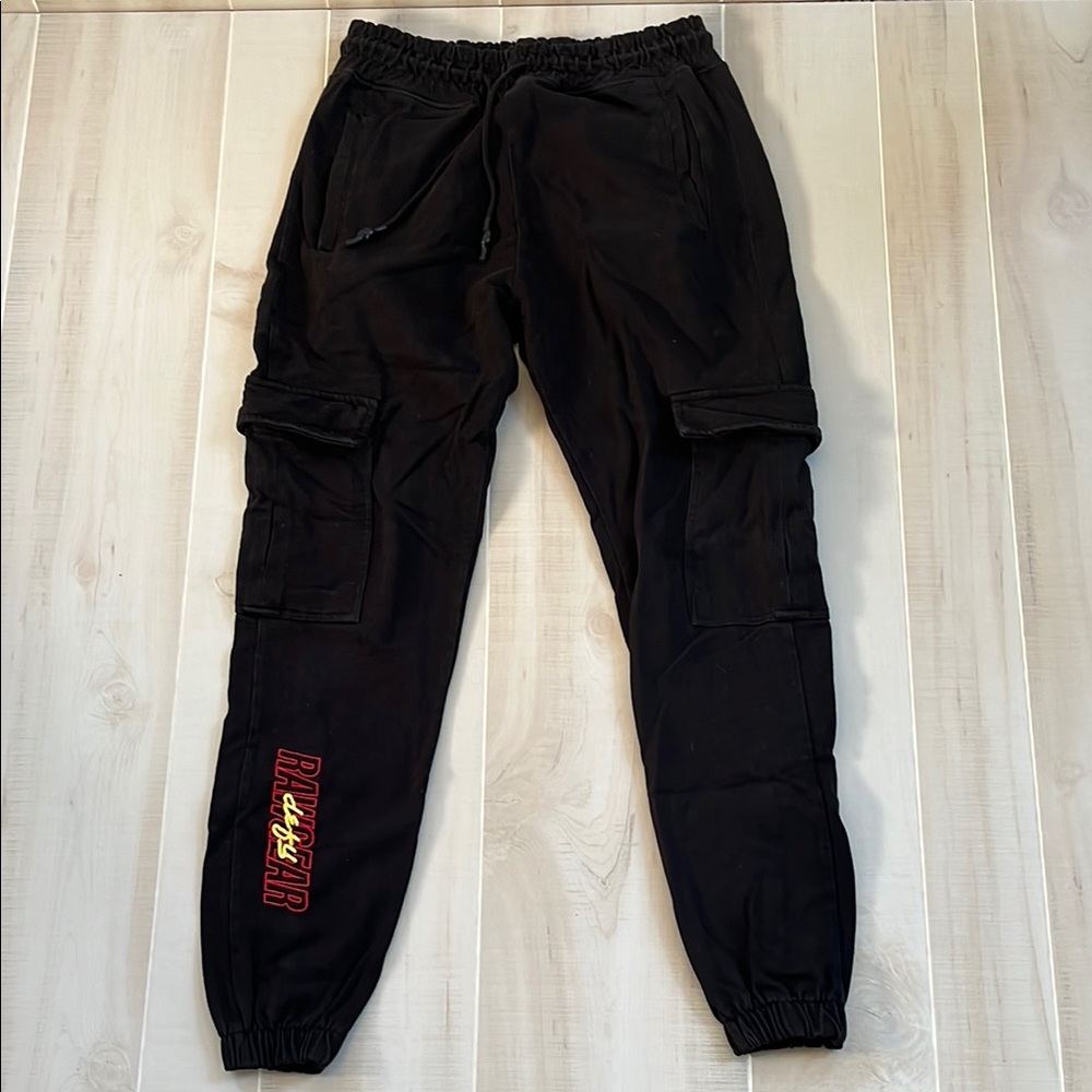 Rawgear Black Jogger Pants with Red Graphic